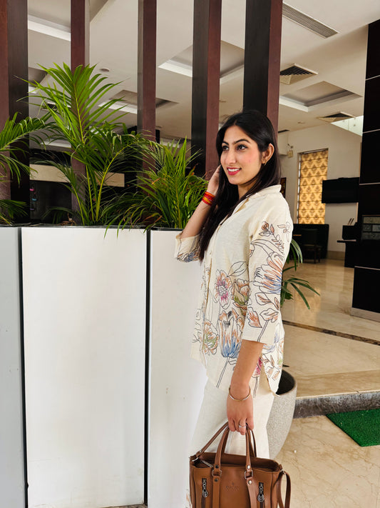 Elegant Floral Printed Co-ord Set