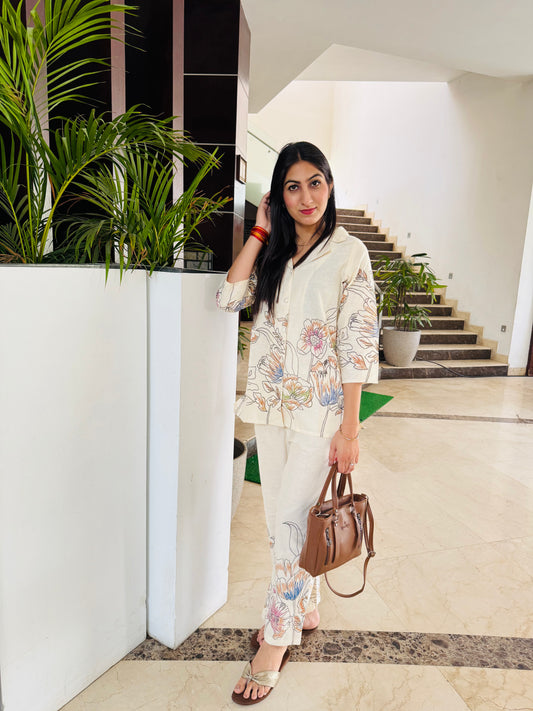 Elegant Floral Printed Co-ord Set